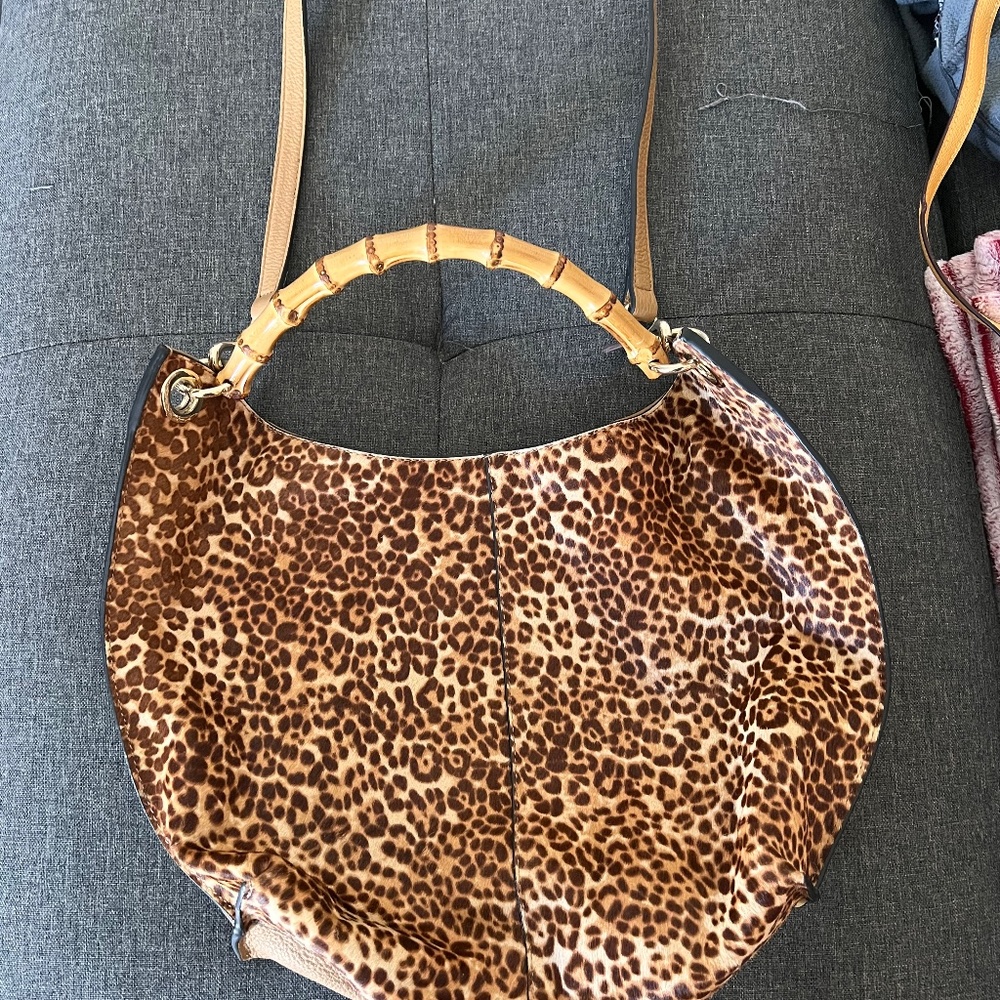 Like New Vince Camuto Leopard Print/Beige large crossbody